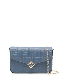 FENDI: Голубой клатч  FF