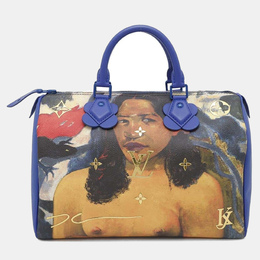 Louis Vuitton: Голубая сумка  Speedy 30