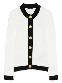 Balmain: Белый кардиган 