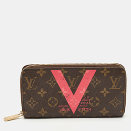 Louis Vuitton: Коричневый кошелёк  Zippy