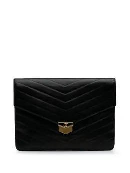 CHANEL Pre-Owned: Чёрный клатч 