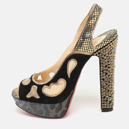 Christian Louboutin: Чёрные сандалии 