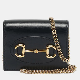 Gucci: Чёрный кошелёк  Horsebit 1955