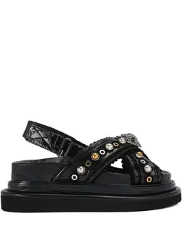 Kurt Geiger London: Чёрные сандалии 