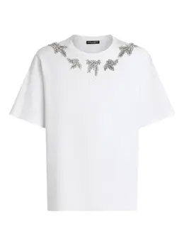 Dolce & Gabbana: Футболка  Crystal со стразами
