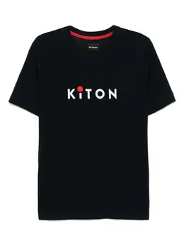 Kiton: Синяя футболка 