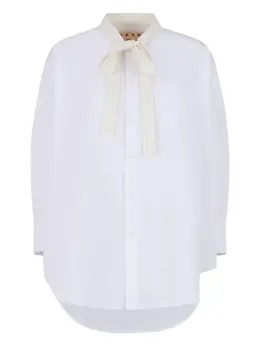 Marni: Рубашка с бантом 