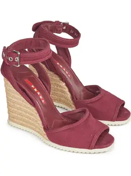 Prada Pre-Owned: Бордовые мокасины 