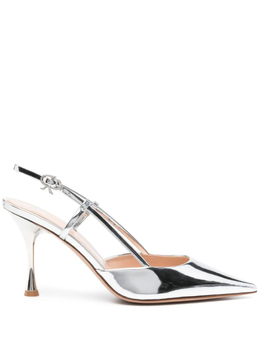 Gianvito Rossi: Серебристые туфли 