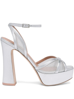 Malone Souliers: Серебристые босоножки 