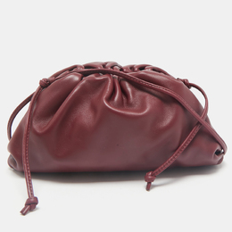 Bottega Veneta: Бордовая косметичка  Pouch