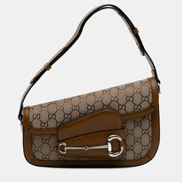 Gucci: Коричневая сумка  Horsebit 1955