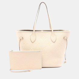 Louis Vuitton: Белая сумка-шоппер  Neverfull MM