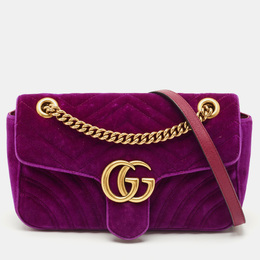 Gucci: Фиолетовая сумка  GG Marmont
