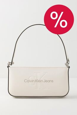 Calvin Klein: Бежевая сумка 