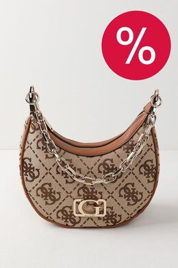 Guess: Бежевая сумка 