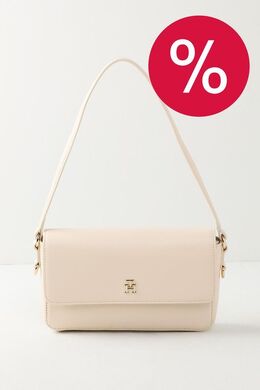 Tommy Hilfiger: Бежевая сумка  TH