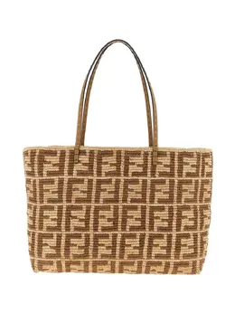 FENDI: Коричневая сумка-шоппер  FF