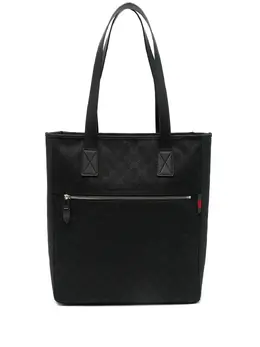 Gucci: Чёрная сумка-шоппер  GG