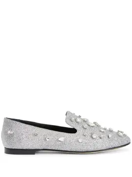 Giuseppe Zanotti: Серебристые лоферы  Dalila