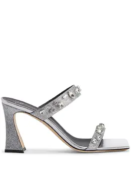 Giuseppe Zanotti: Серебристые сандалии  Flaminia