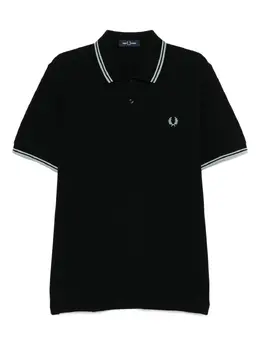 Fred Perry: Чёрное поло  Twin Tipped