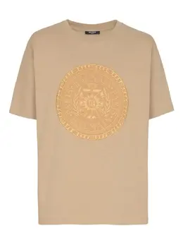Balmain: Коричневая футболка 