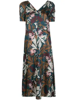 'S Max Mara: Платье с растительным принтом 