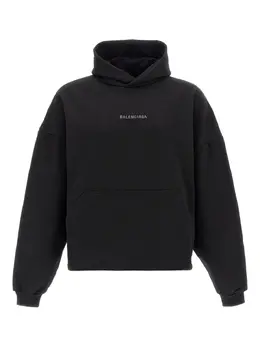 Balenciaga: Чёрная толстовка 