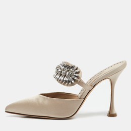 Manolo Blahnik: Бежевые сабо 