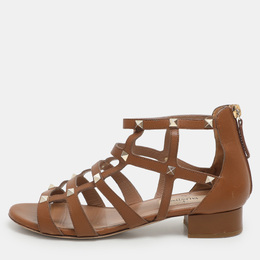 Valentino: Коричневые сандалии  Rockstud