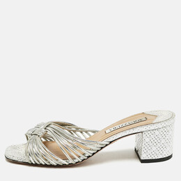 Aquazzura: Серебристые сандалии 
