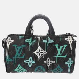 Louis Vuitton: Чёрная сумка  Keepall