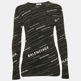 Balenciaga: Чёрная футболка 