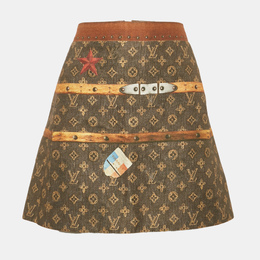 Louis Vuitton: Коричневая юбка 