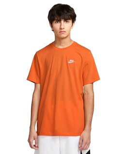 Nike: Оранжевая футболка  Sportswear Club