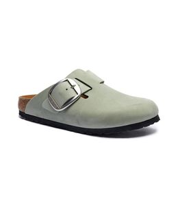 Birkenstock: Голубые сабо 