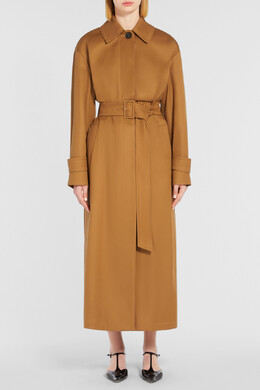 Max Mara: Коричневый плащ 