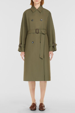 Max Mara: Плащ цвета хаки 