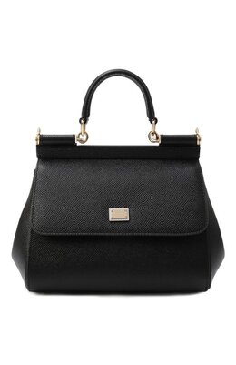 Dolce & Gabbana: Чёрная сумка  Sicily Small