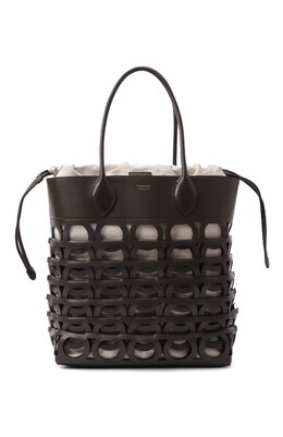 Ferragamo: Коричневая сумка  Gancini