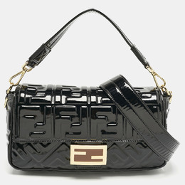 Fendi: Чёрная сумка  Baguette