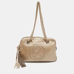 Gucci: Бежевая сумка  Soho