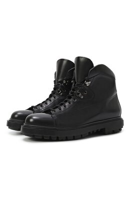 Santoni: Чёрные ботинки 