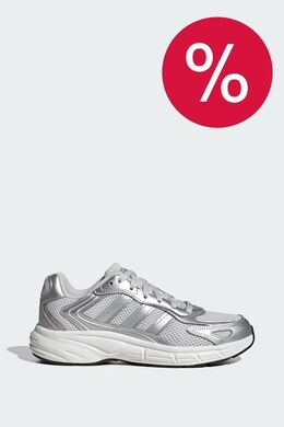 Adidas: Серебристые кроссовки 