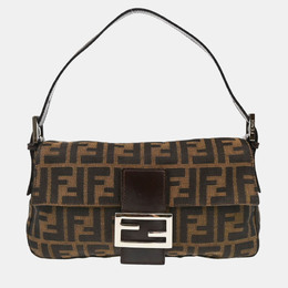 Fendi: Коричневая сумка  Baguette