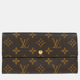 Louis Vuitton: Коричневый кошелёк  Porte Monnaie