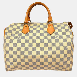 Louis Vuitton: Белая сумка  Speedy 30