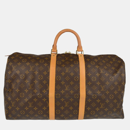Louis Vuitton: Коричневая спортивная сумка  Keepall