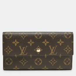 Louis Vuitton: Коричневый кошелёк  Tresor